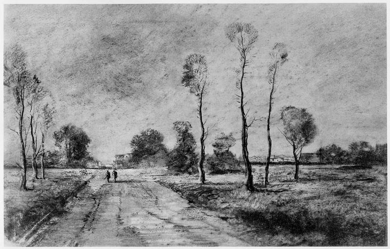 Country Road with Poplars
