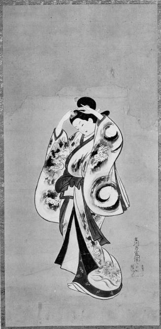 Standing Courtesan Dressing Her Hair