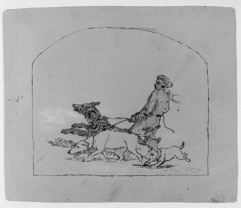 Man with Dogs on Leash
