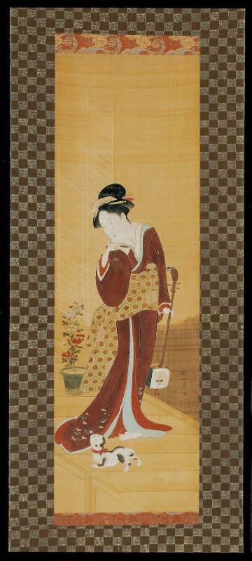 Geisha Standing on a Veranda