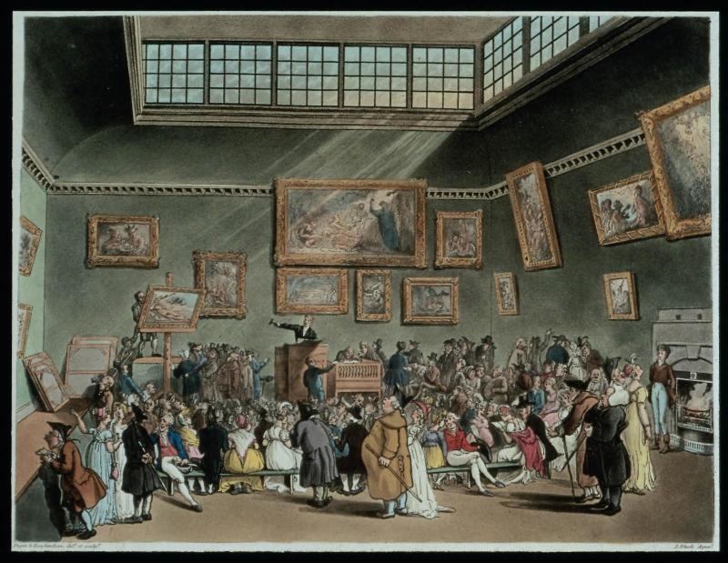 Plate 6: "Christies' Auction Room"