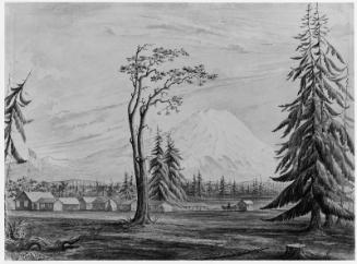 Steilacoom Barracks and Mt. Rainier