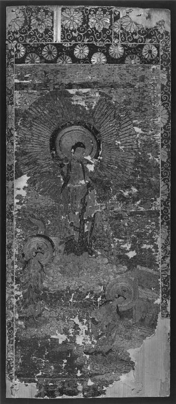 The Descent of Amida, the Buddha of Infinite Light, and Two Attendants