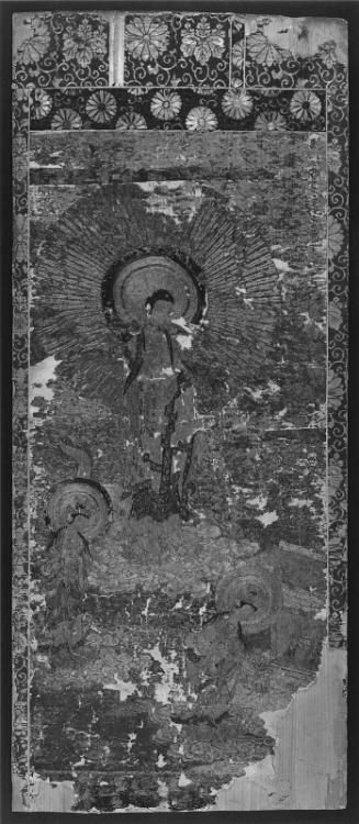 The Descent of Amida, the Buddha of Infinite Light, and Two Attendants