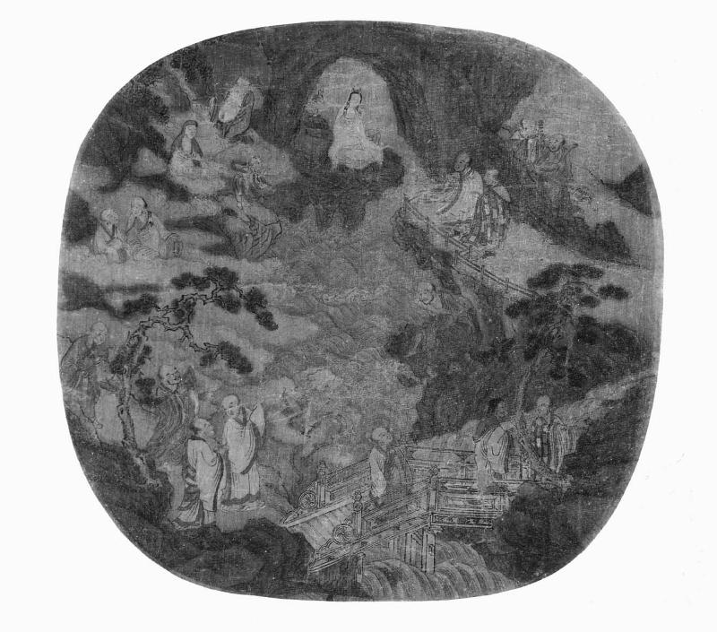 Sixteen luohans worshipping the White-Robed Guanyin