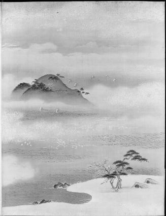 Thirty-Six Immortals of Poetry (Sanjûrokkasen: island with boats; front cover of album)