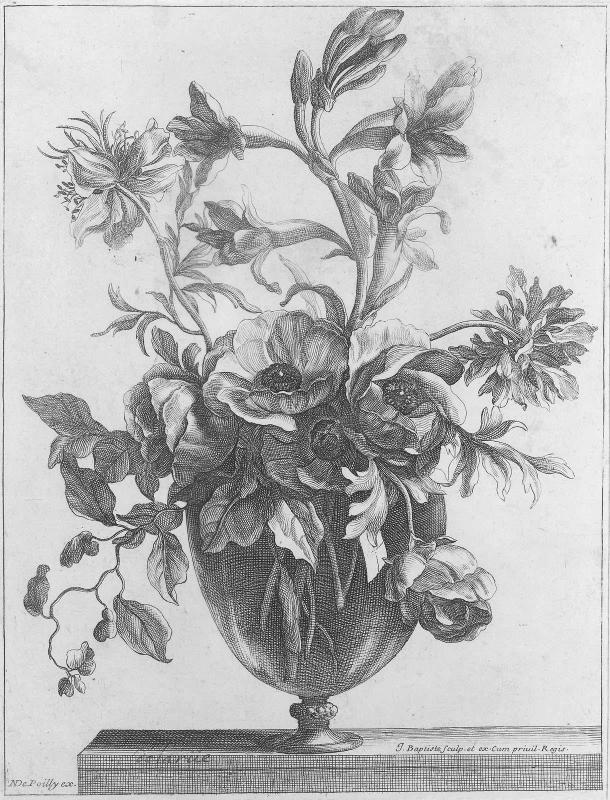 Stems of tuberoses, roses, and anemones