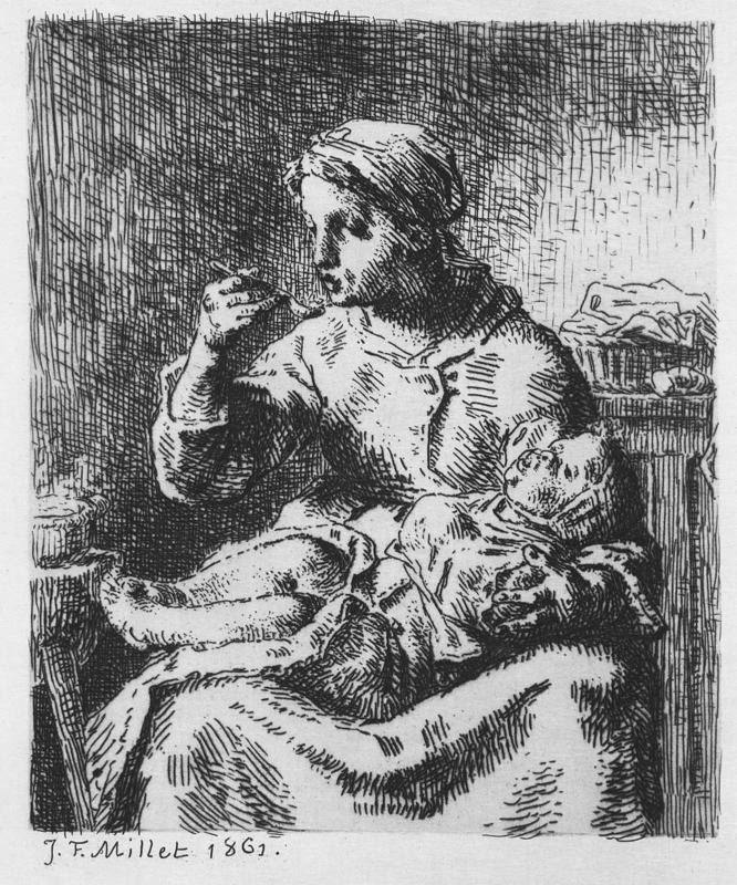 Woman Feeding a Child