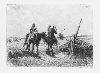 Girl and Young Man on Horseback