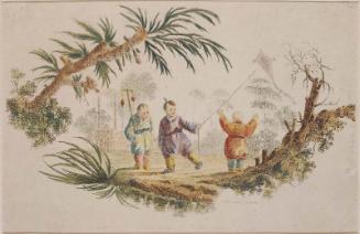 Children flying a kite