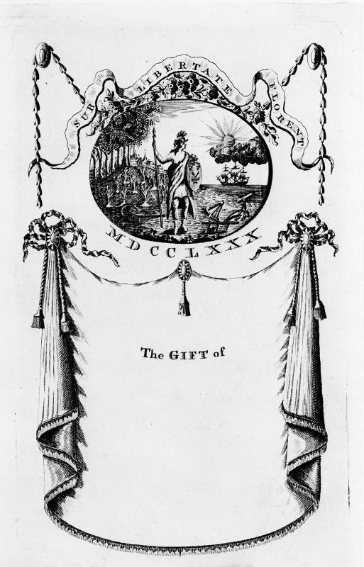 Bookplate of the American Academy of Arts and Sciences