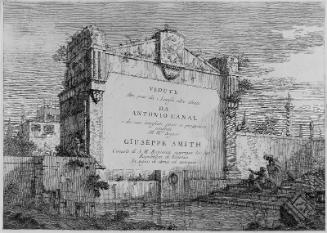 Title page to Vedute altre prese da i luoghi altre ideate (Views of Venice) (Views, Some Representing Actual Sites, Others Invented); With dedication to Joseph Smith.