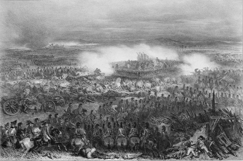 Retraite du Bataillon Sacré à Waterloo
