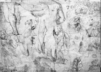 St. John the Baptist Preaching in the Desert (verso: Sheet of Studies)