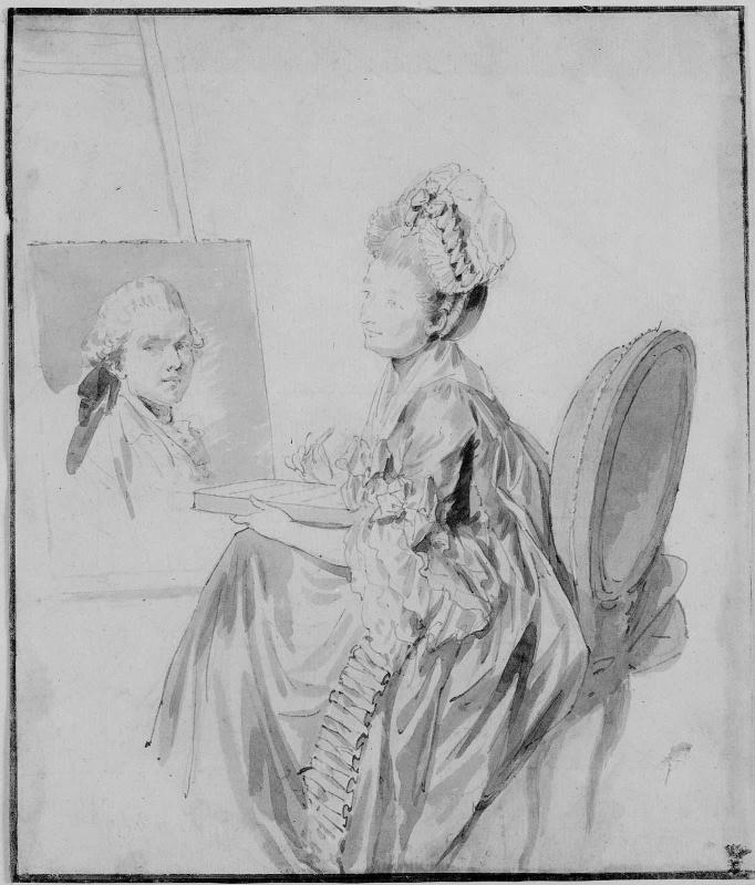 A Woman Painter at Work on a Portrait