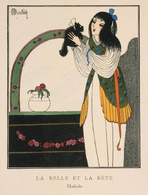 "La Belle et La Bête - Matinée," plate II from Gazette du Bon Ton, Volume 1, No. 6