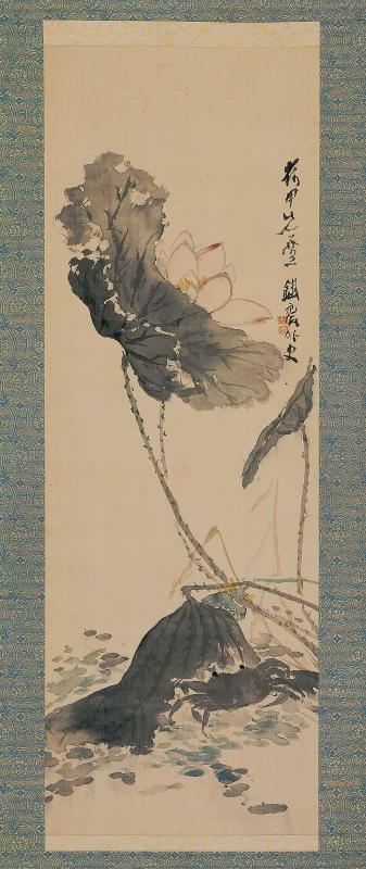 Lotus and Crab Climbing Upward