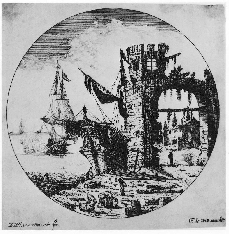 Seaport with ruined arch