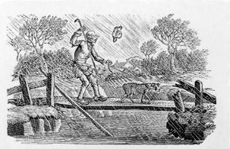 Restricted: For reference only; Blind Man led over a bridge by his dog