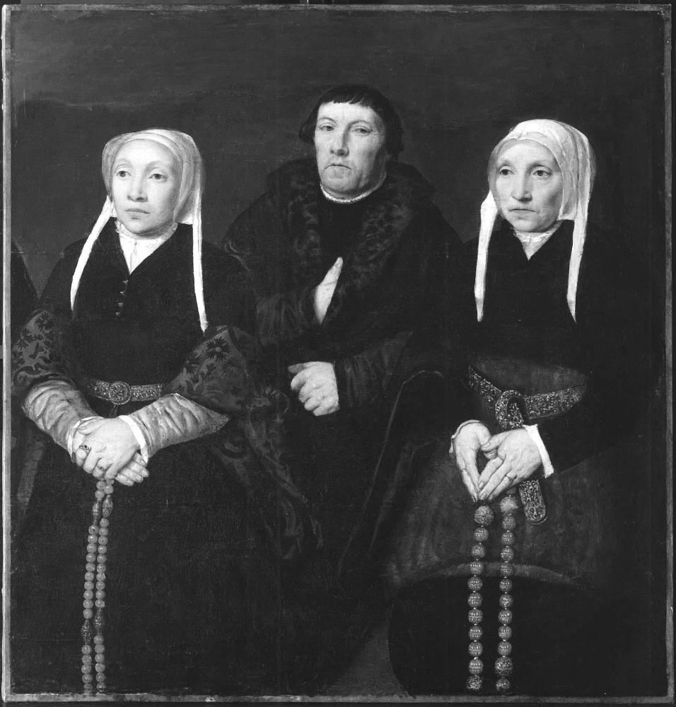 Portrait of Two Women and a Man