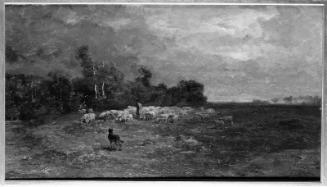 Shepherd and Sheep on the Edge of a Plain