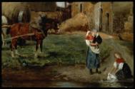 Women, child, and horse