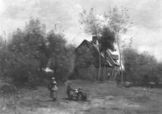 Farmyard at Sin, near Douai, with Children at Play