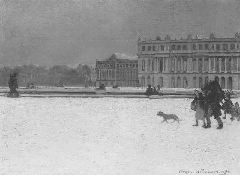 Terrace of the Palace of Versailles under Snow
