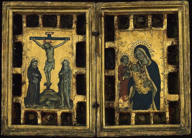 Christ on the Cross with Saints Francis and Onophrius; The Virgin and Child with Saint Lawrence