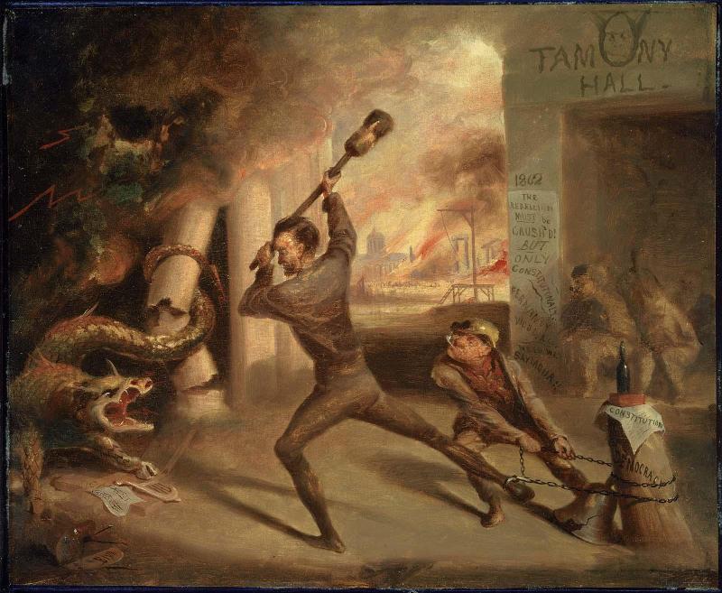 Lincoln Crushing the Dragon of Rebellion