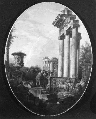 Capriccio of Roman Ruins with a Bas-Relief of a Charioteer