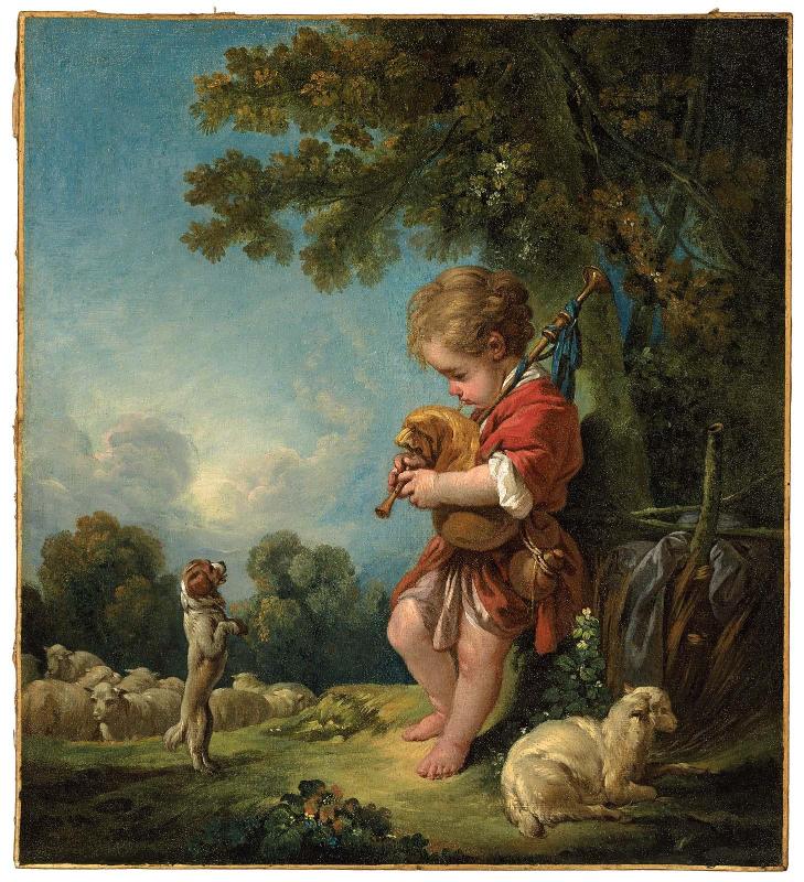 Shepherd Boy Playing Bagpipes