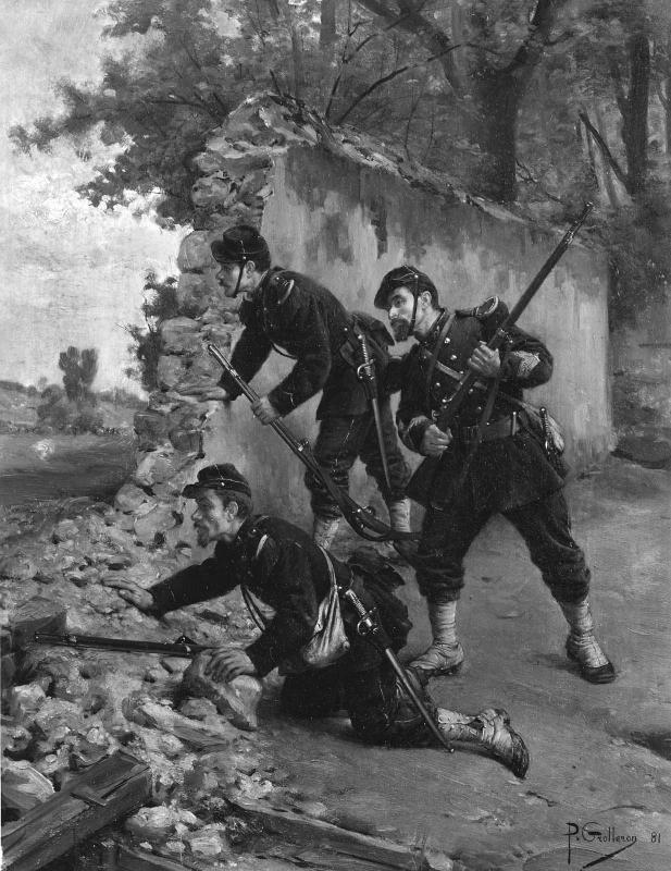 Soldiers at a Breach in a Wall