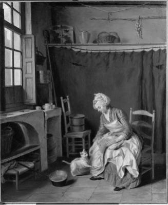 Servant Girl Plucking a Chicken