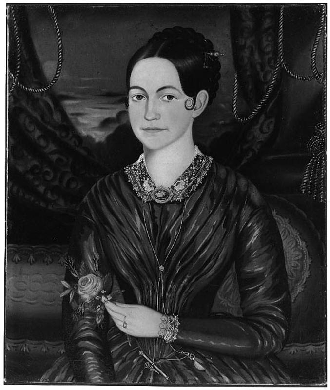 Young Woman in Brown with Rose