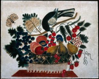 Bird Picking Strawberries from Basket of Fruit, III