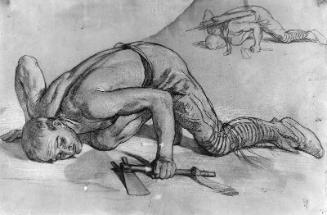 Hunter with an Ear to the Ground (Study for the painting "La Piste de guerre," 1865, Musées de Chaumont)