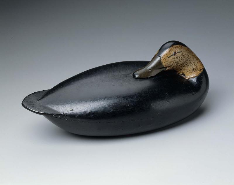 Sleeping black duck decoy