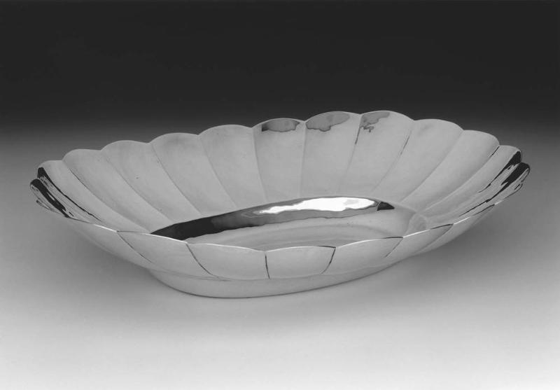Scalloped chased bowl