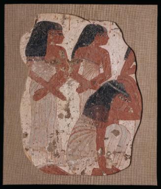 Tomb painting with scene of mourning women