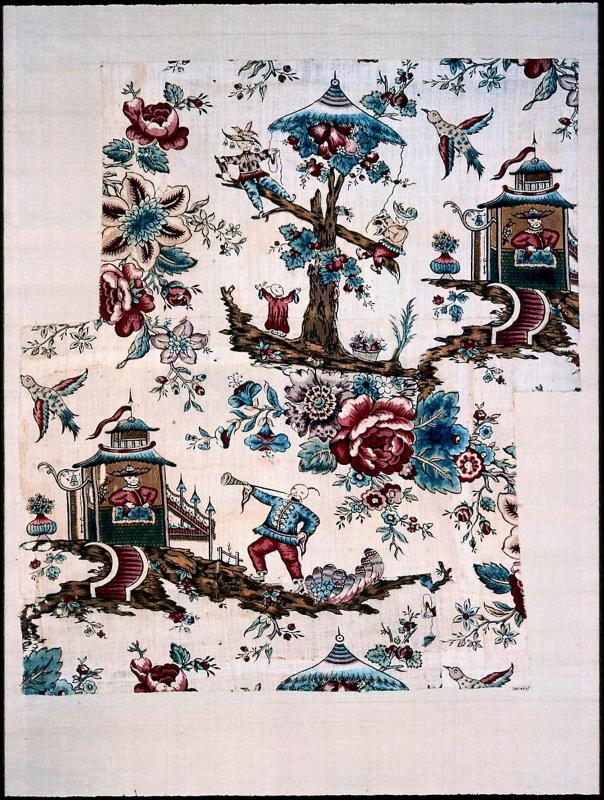 Fragment of furnishing fabric: Chinoiserie Scenes