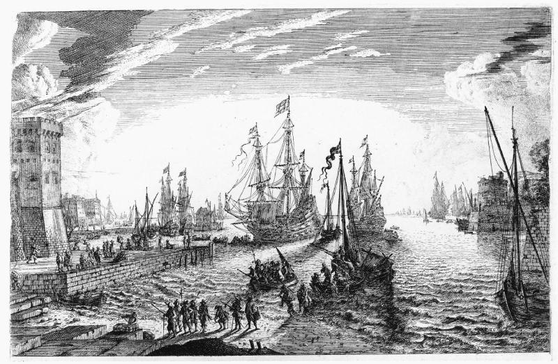 Soldiers Disembarking at a Harbor