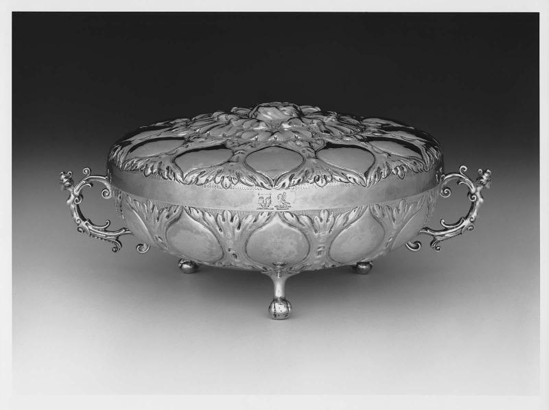 Two-handled covered bowl