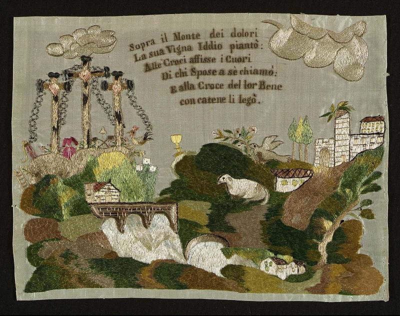 Small rectangular embroidered picture