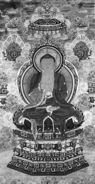 Shakyamuni enthroned amid clouds