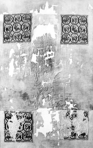 Cloth with four tapestry medallions