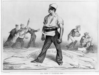 "Ne vous y Frottez Pas!! Liberté de la Presse" (Do not meddle with it! Freedom of the Press)