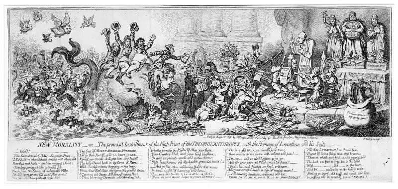 New Morality; or The promis’d Installment of the High Priest of the Theophilanthropes, with the Homage of Leviathan and his Suite