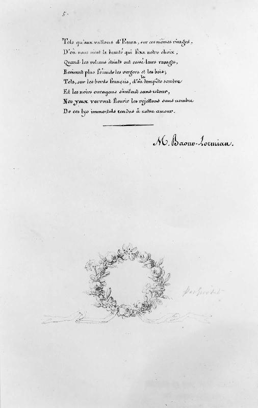 Wreath of lilies and roses (end of ode)