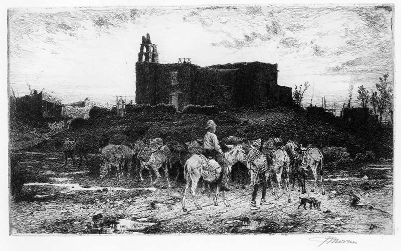 Two Boys with a Drove of Burros